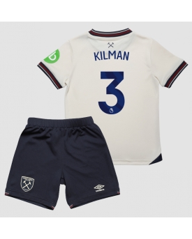 Billige Fotballdrakt West Ham United Max Kilman #3 Replika Bortedraktsett Barn 2025-26 Kortermet (med bukser)
